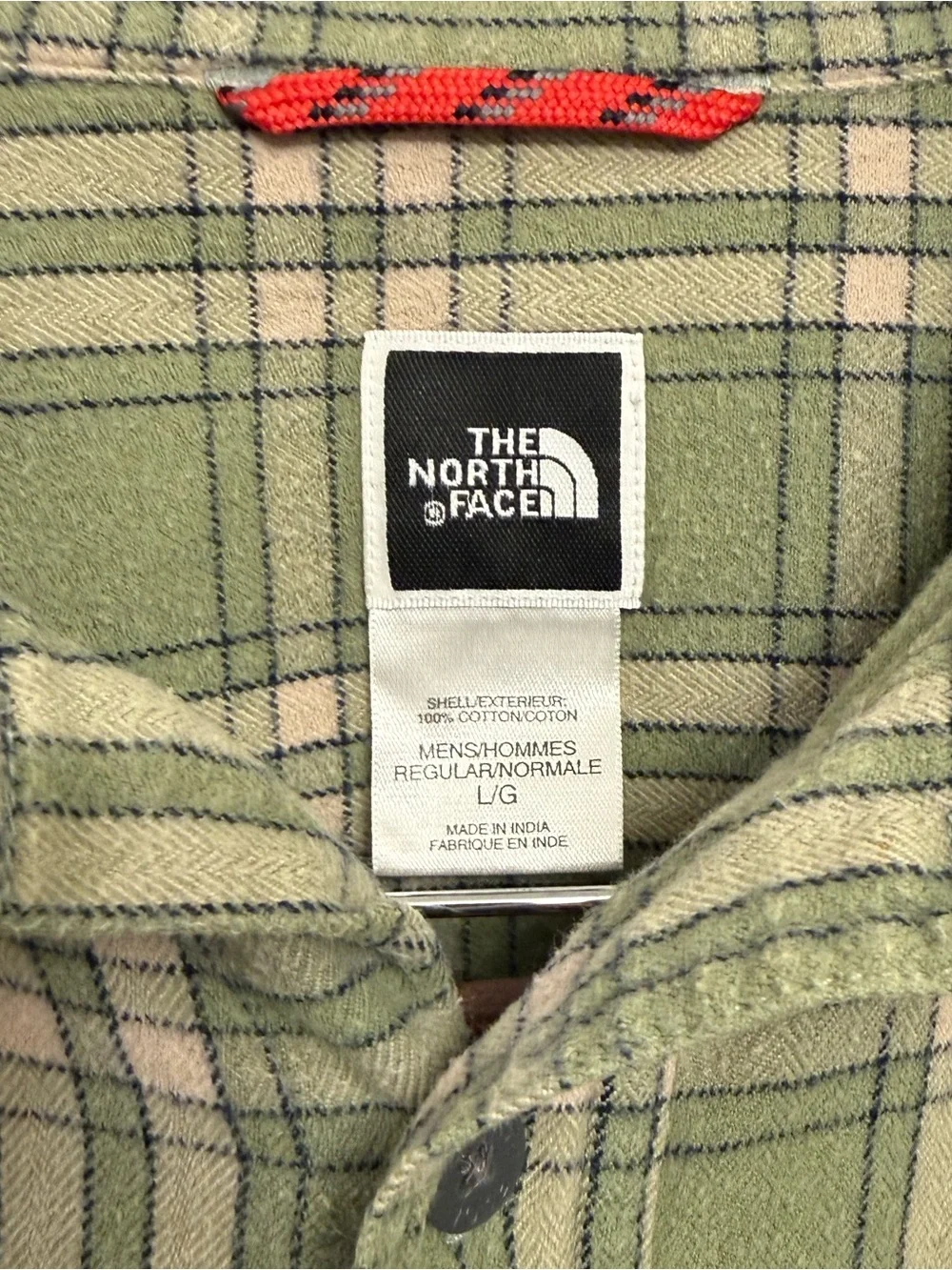 The North Face Olive Green Plaid Button-Down Shirt
